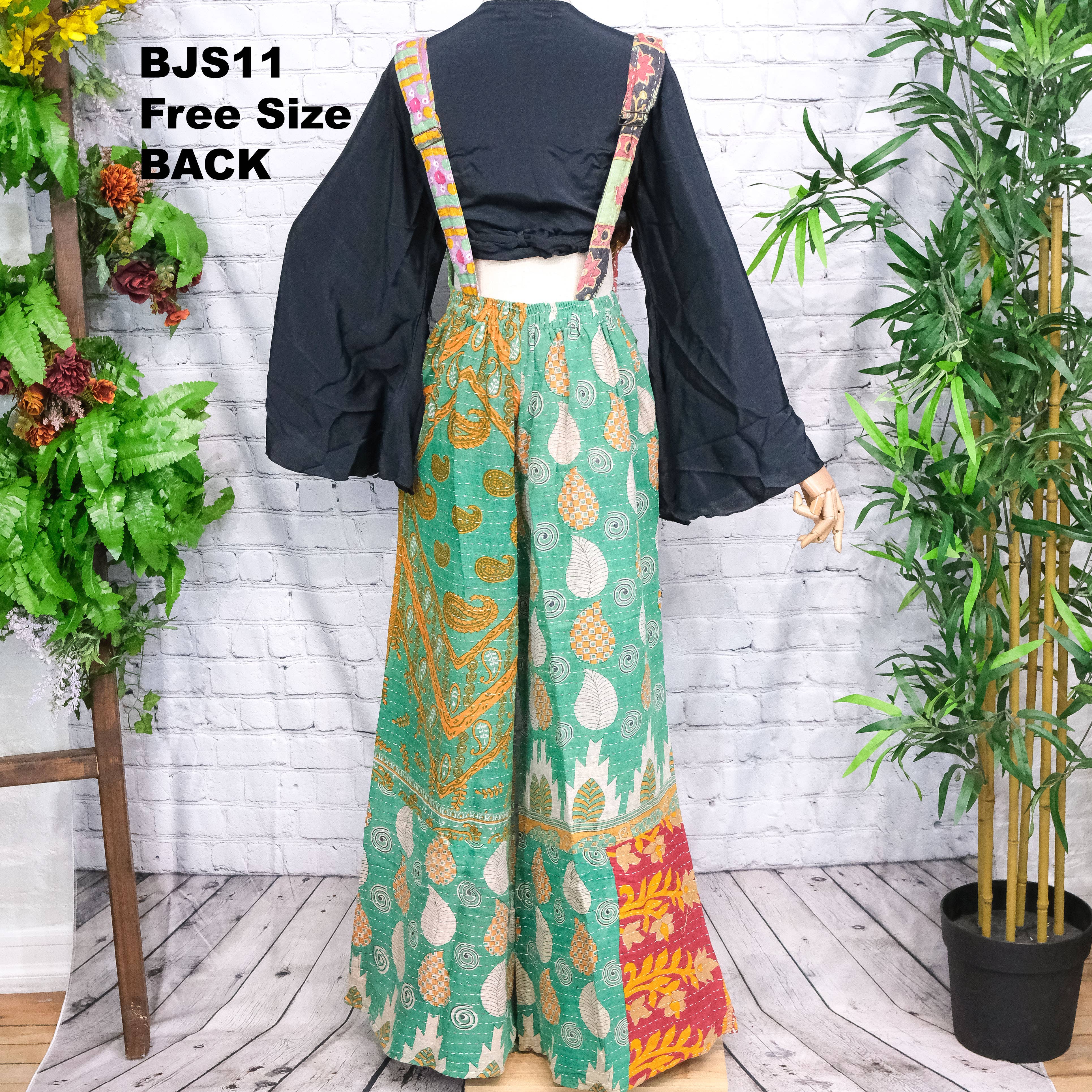 Karma Nepal Crafts - Wholesale Jumpsuit - Women's - Kantha Boho Bell Bottom Jumpsuit7