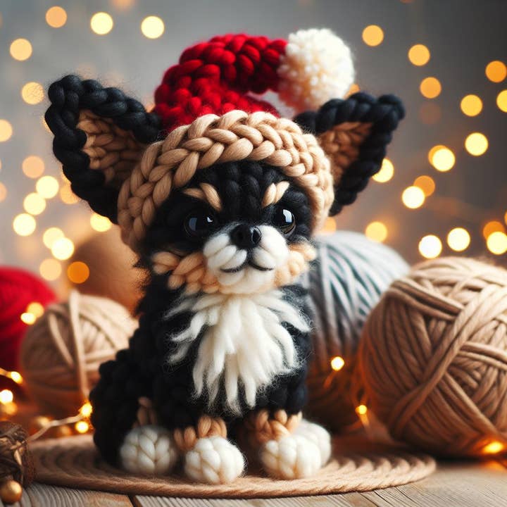 Carte de Noël de luxe unique avec Chihuahua noir pour la vente par Two Woofs