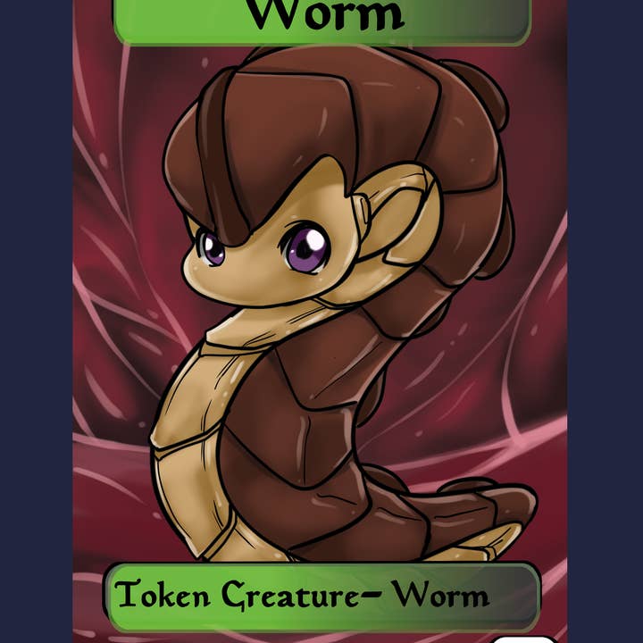Worm 1/1 Token for wholesale by Mega Chibi