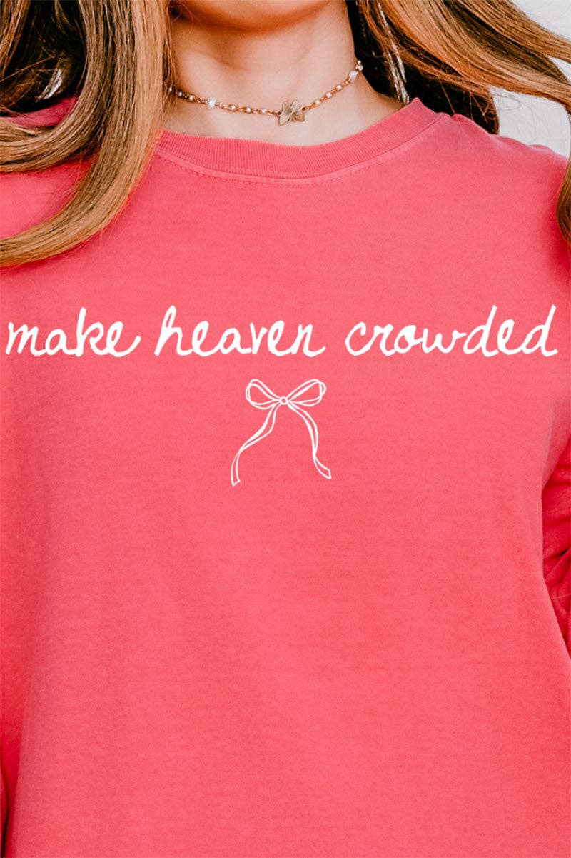 Wholesale Accessory Market - Wholesale Screen Printed T-Shirt - Women's - White Make Heaven Crowded Coquette Comfort Colors Heavyweight Long Sleeve T-Shirt8