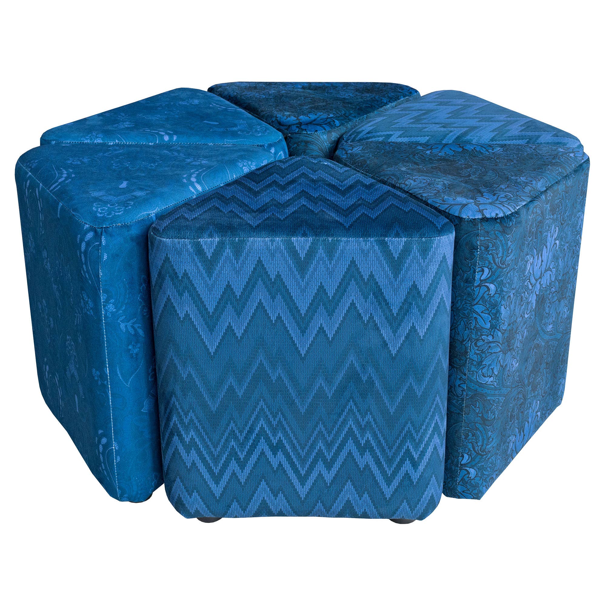 Febland – wholesale Pall – Triangulär Segmentpall - Casa Nova Collection - Farlig Damask Marinblå2