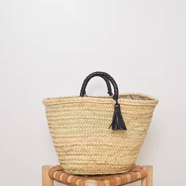 STRAW BAG Handmade with leather Double Handle for wholesale by HandmadeBestSeller