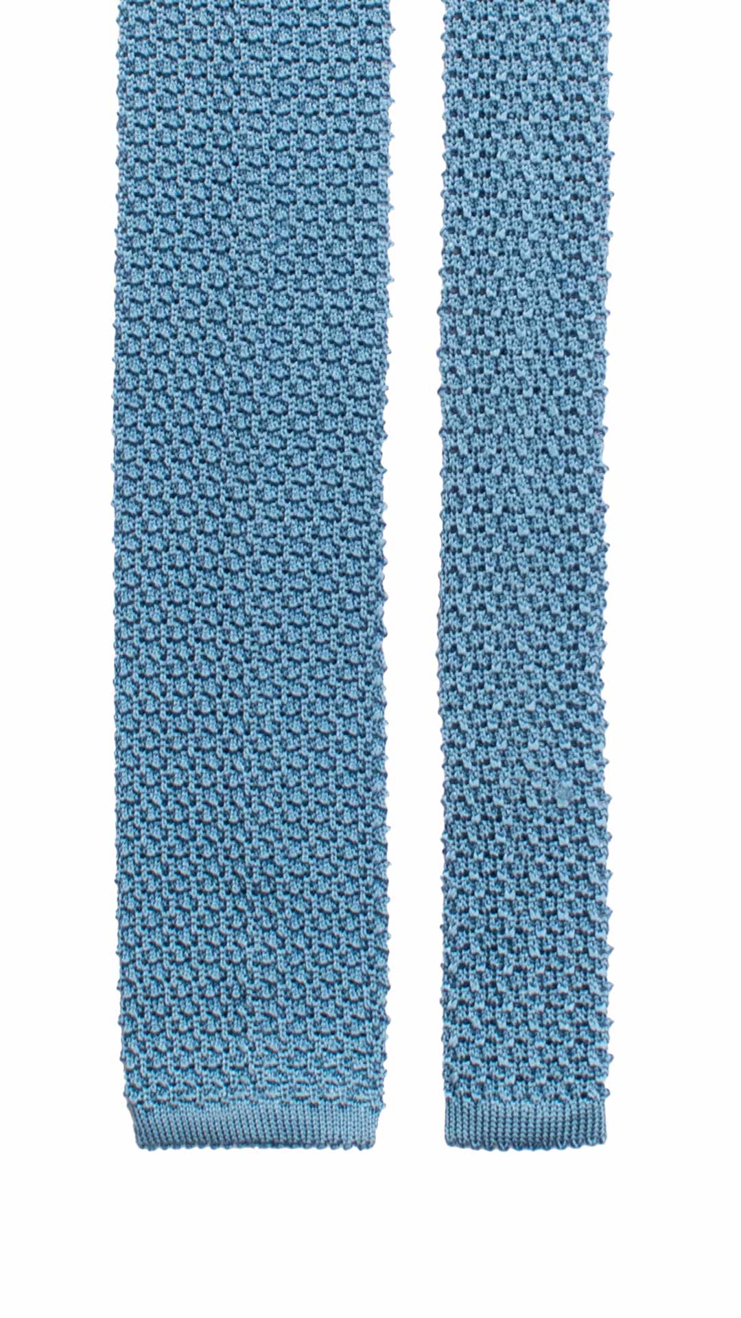 Graffeo Cravatte - Vente Cravate – homme - Cravate Tricot en Maille de Soie Bleu Ciel Uni TRI7671