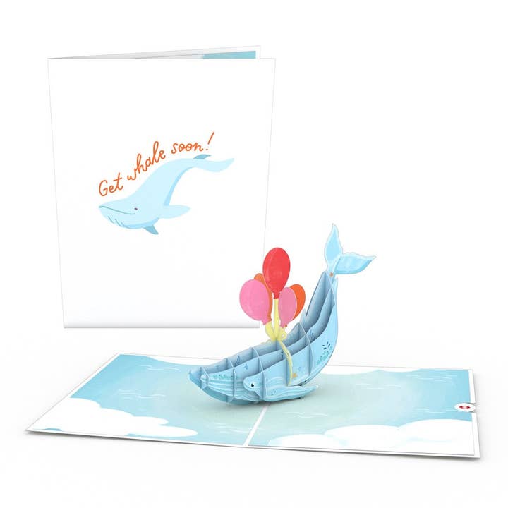 Lovepop Cards - Wholesale Get Well Card - Get Well Whale 5''x7'' Card, Pop-Up Cards