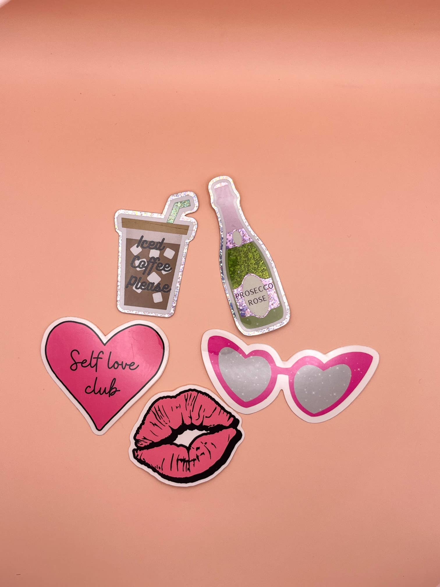 Prosecco Rose Boutique - Wholesale Sticker - Iced Coffee Sticker (Holographic)2
