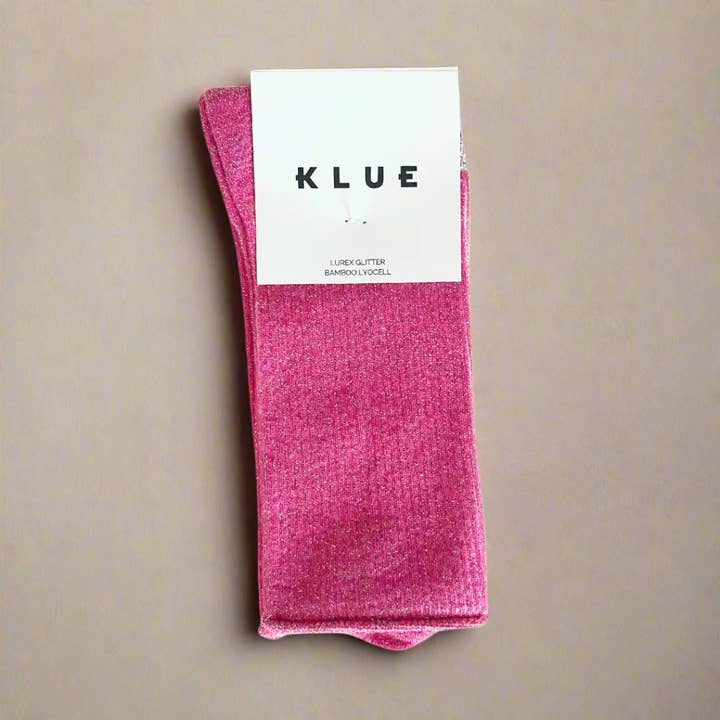 KLUE Glitter Lurex socks in eco-friendly Lyocell | Fuchsia for wholesale by KLUE