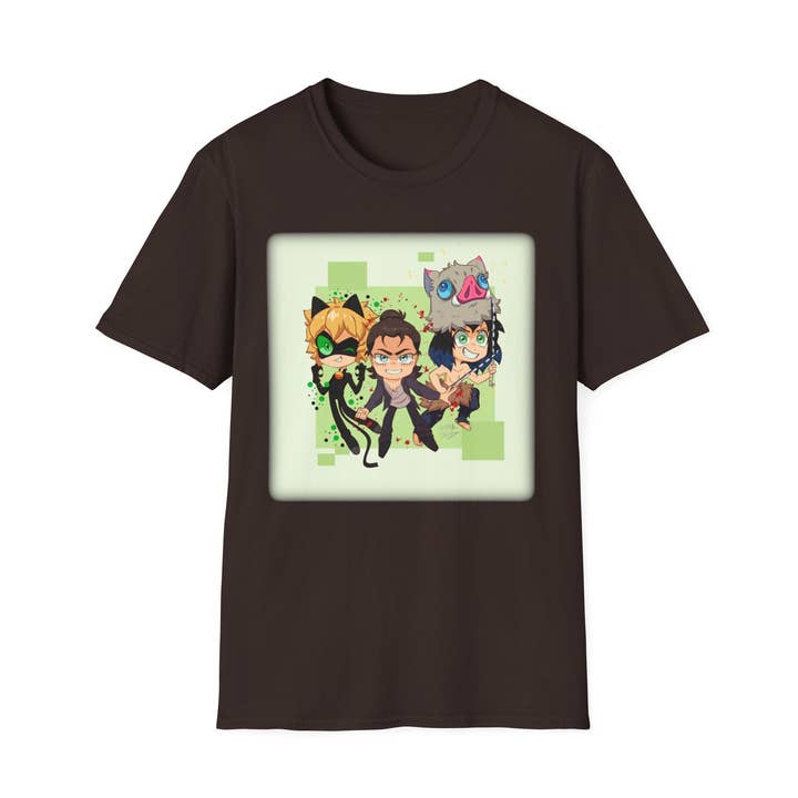 Bryce Papenbrook Cat Noir Demon Slayer Attack on Titans Unisex Softstyle T-Shirt für den Großhandel von Itsy Bitsy Cryptids