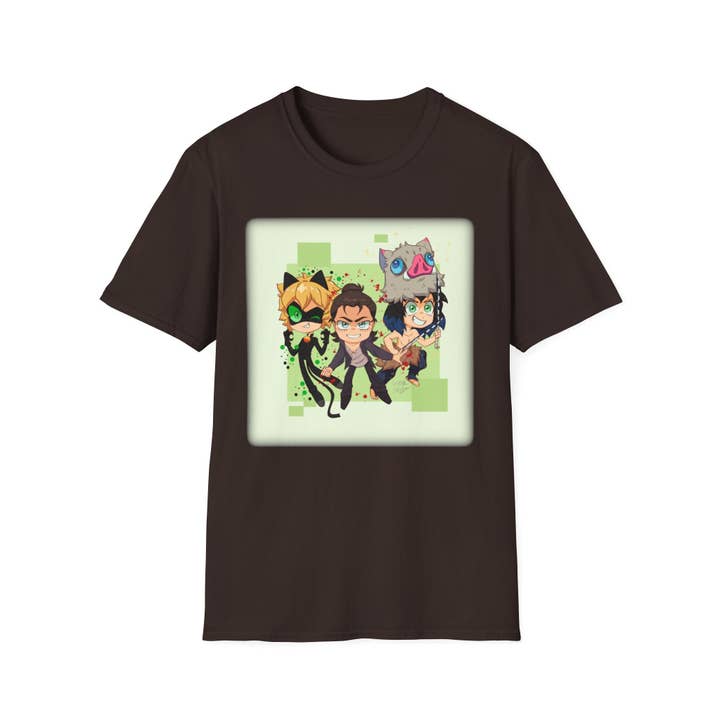 Bryce Papenbrook Cat Noir Demon Slayer Attack on Titans Unisex Softstyle T-shirt för wholesale av Itsy Bitsy Cryptids