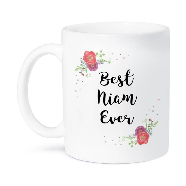3dRose, Floral Best Niam Ever pretty watercolor pink flowers Hmong Mom Love, Mug for wholesale by 3dRose