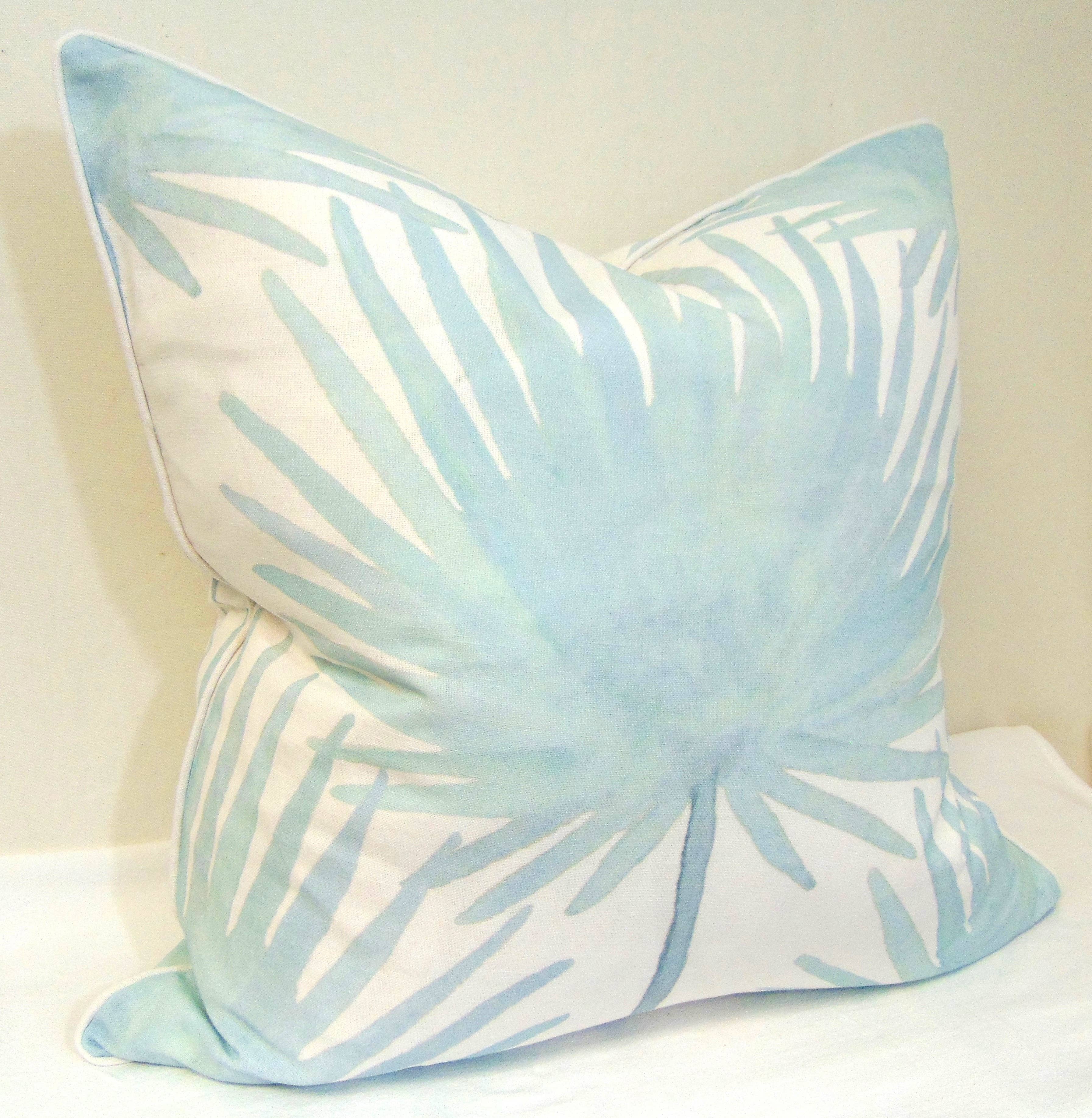 Lowcountry Linens - Wholesale Throw Pillow Cover - Limited Edition Palm Frond Pillow Cover With Welt1