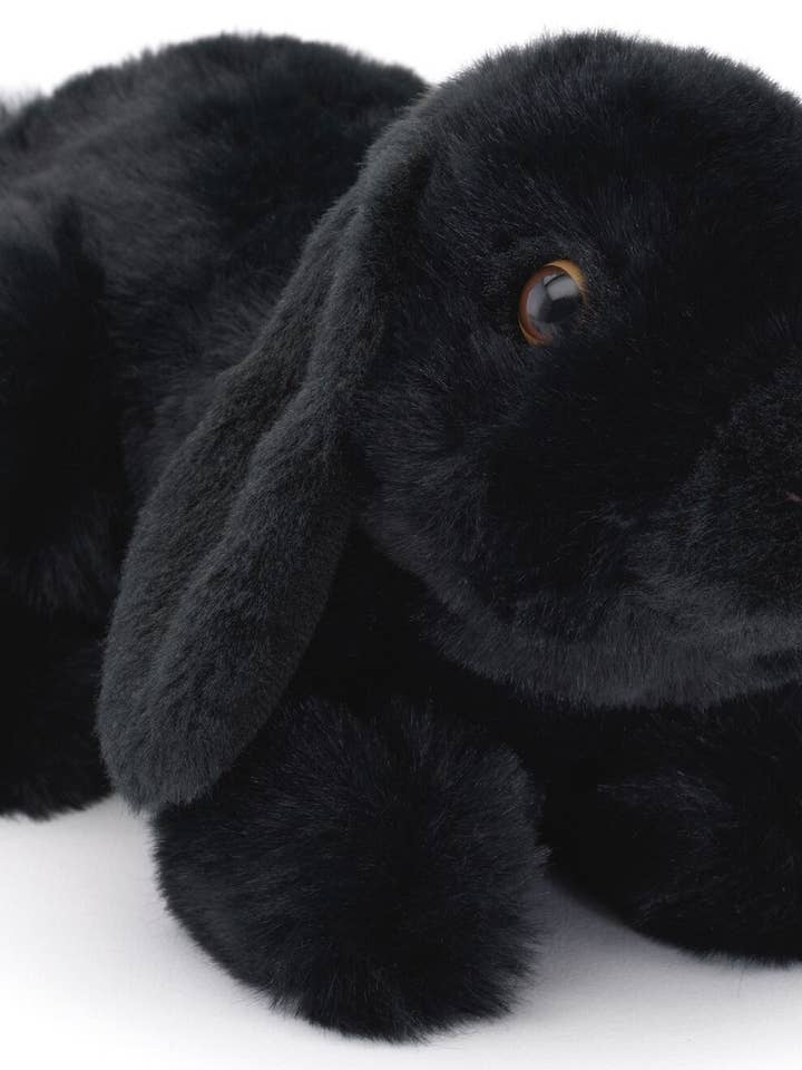 Aries rabbit, lying down (black) - cuddly/plush toy for wholesale by Uni Toys