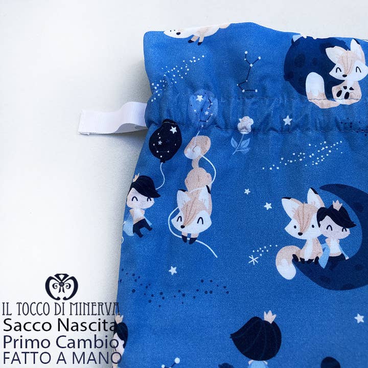 Bolsa Primer Cambio Bebé en Algodón El Principito nombre - Hecho a Mano para venta al por mayor de Il Tocco di Minerva