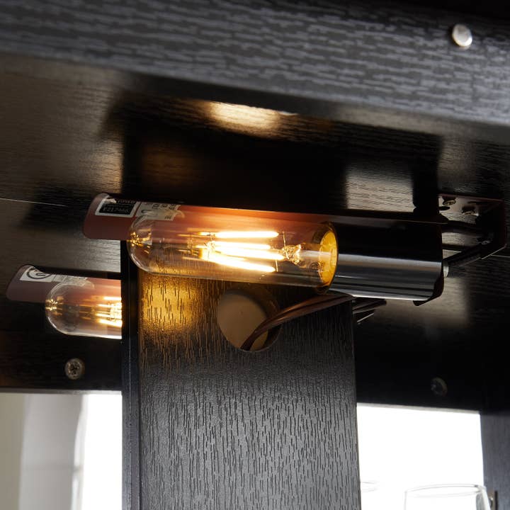 39F Inc. - Wholesale Cabinet - Black Lighted Curio Cabinet (2 Glass Doors, LED Lights )17