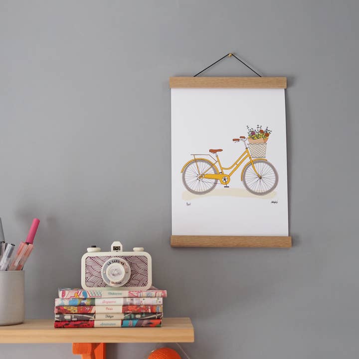 Stampa bicicletta in giallo per la vendita all'ingrosso da parte di Helena Carrington