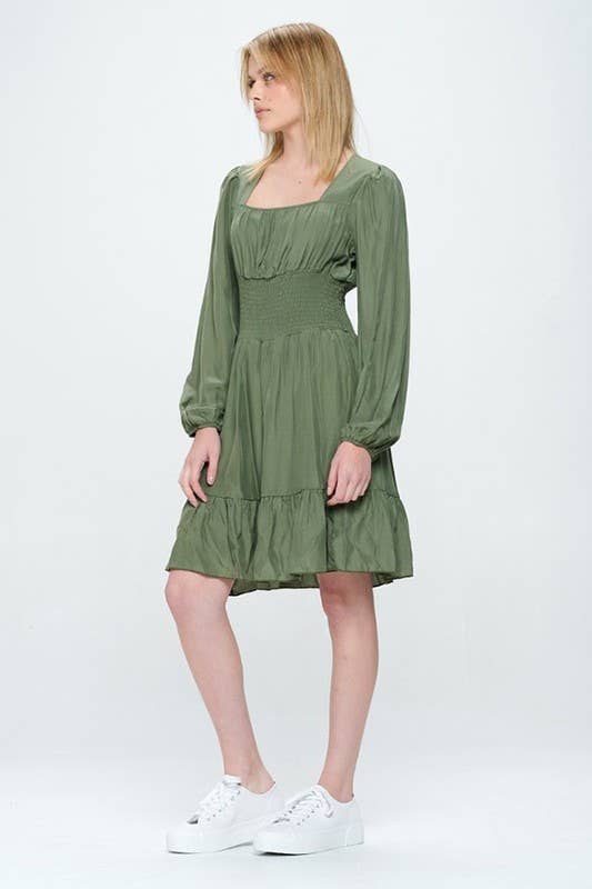 Hesperus - Wholesale Dress - Women's - Smocked Waist Square Neck Dress16