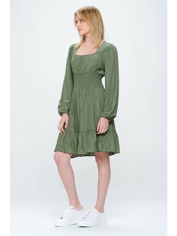 Hesperus - Wholesale Dress - Women's - Smocked Waist Square Neck Dress16