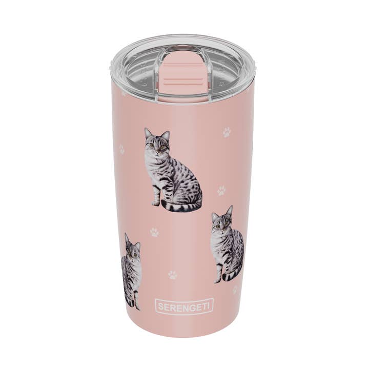 3D Printed - Silver Tabby Cat Tumbler, Leak-Proof, Durable for wholesale by E&S Pets