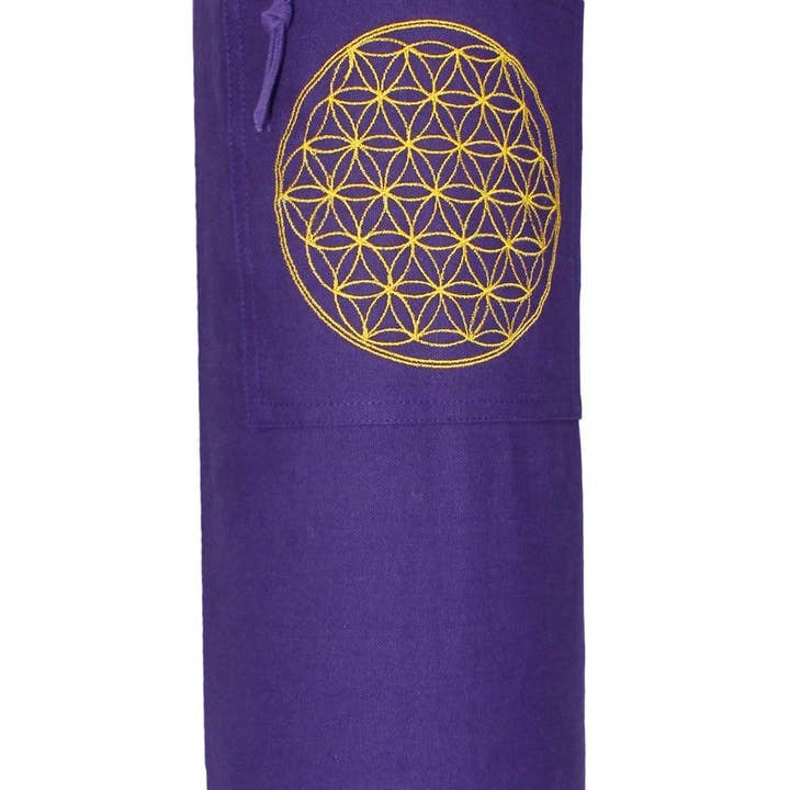 Yoga-Matten-Tasche aus Baumwoll-Canvas mit Flower of Life für den Großhandel von Green Tree