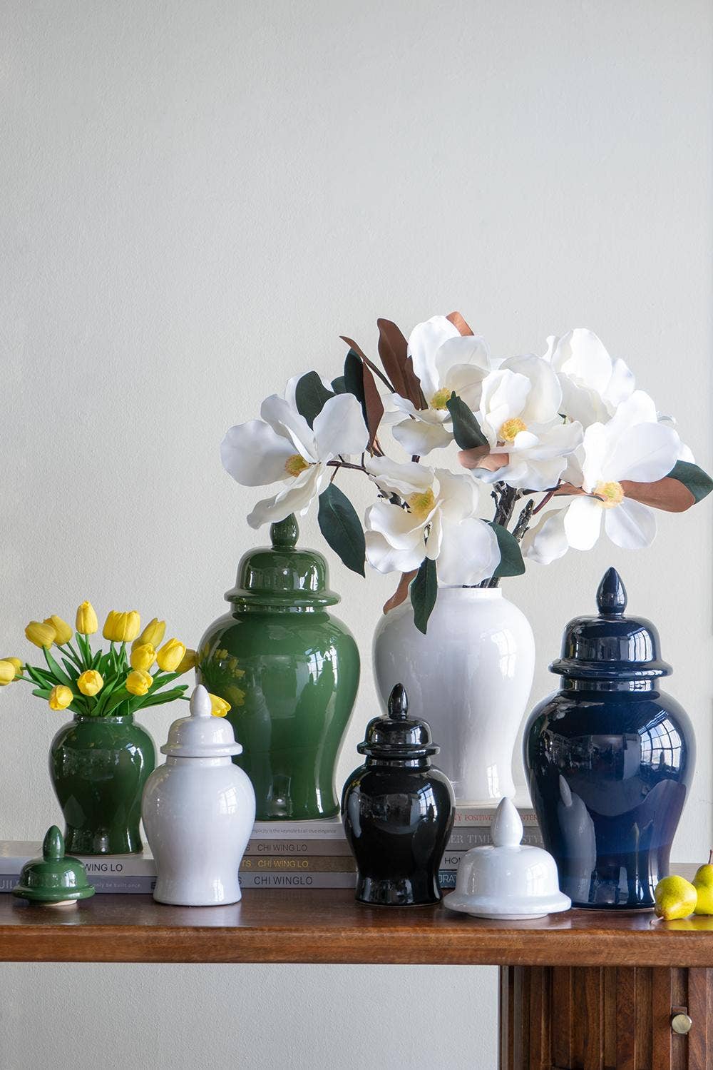 A&B Home Group Inc. – Jarra decorativa por atacado – Pote de Gengibre em Cerâmica Esmeralda D9,5x19"3