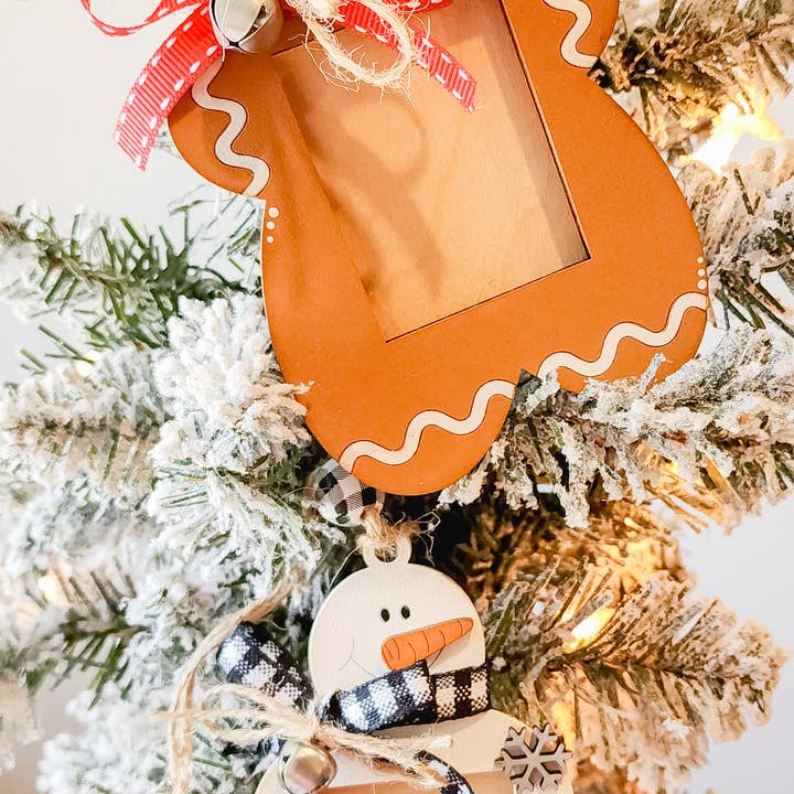 Hollow Grove Designs - Wholesale Ornament - Photo Frame Ornament | Gingerbread Ornament | Snowman3