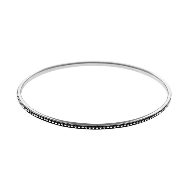 Isla bobble and ridged silver bangle for wholesale by Kali Ma Designs - Sterling Silver Jewellery