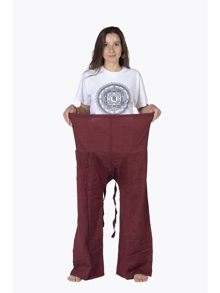 HimaOriginals - Venta al por mayor Pantalones - Mujer - Pantalón de algodón tailandés estilo pescador, boho hippie, ajuste relajado13