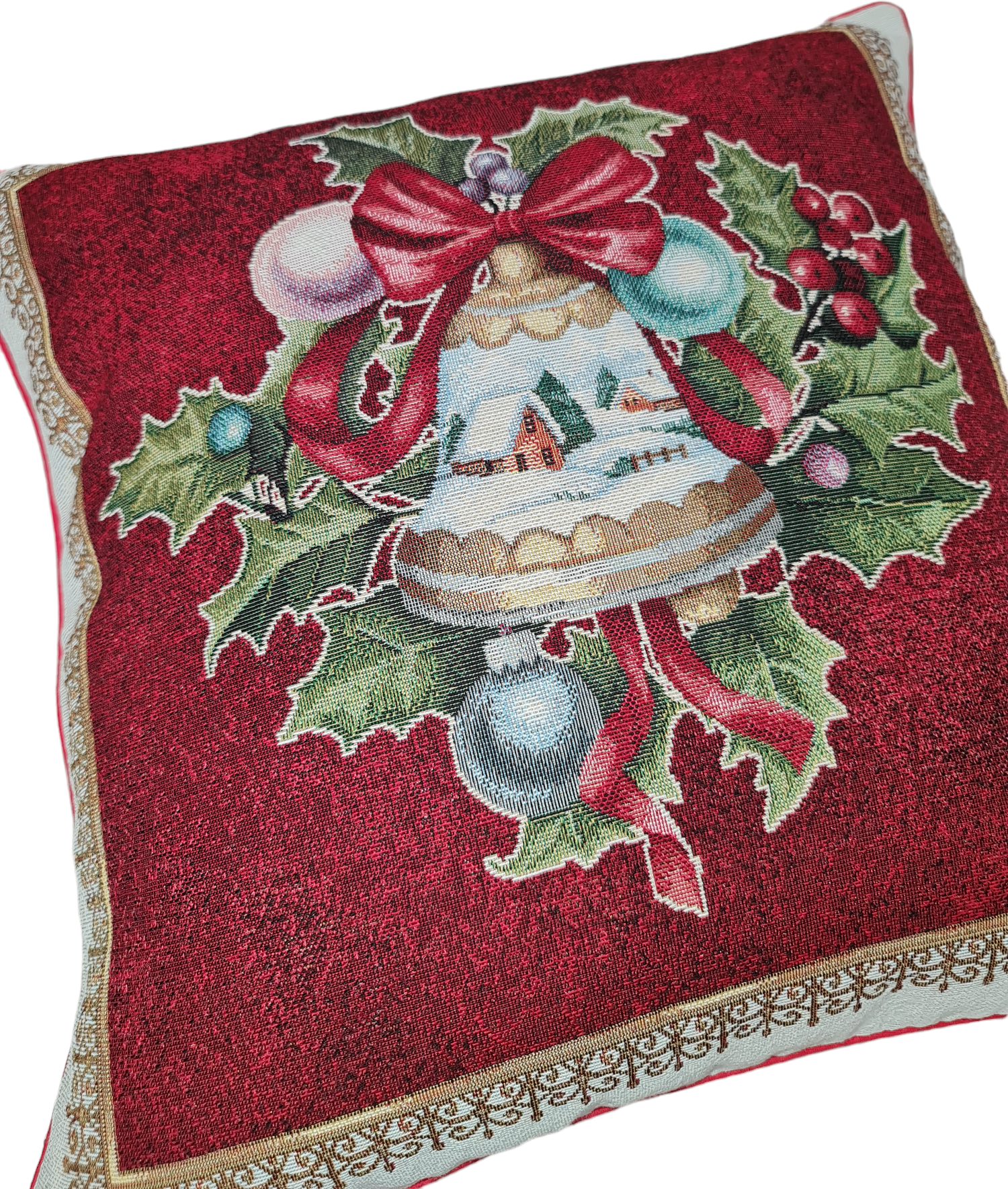 Lunaria Lab - Vente Housse de coussin - Housse de coussin de Noël Campanella en tissu gobelin1