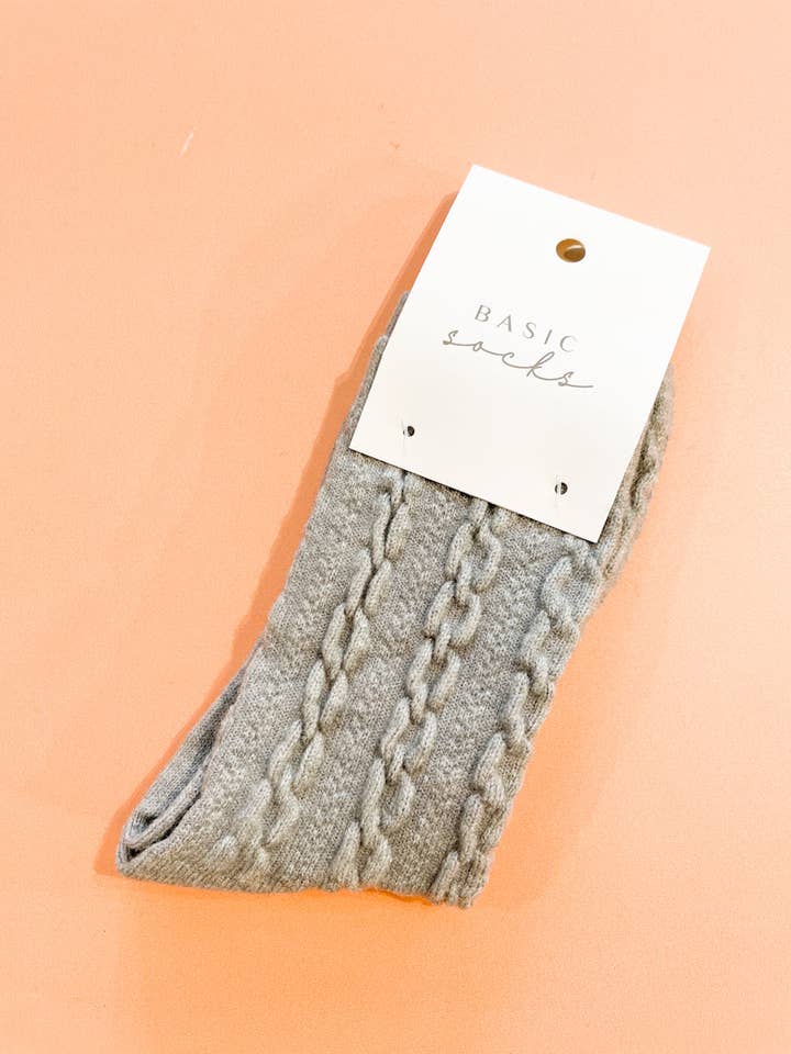 Angels Whisper Accessories - Wholesale Socks - Women's - Winter Cable Woolen Crew Socks