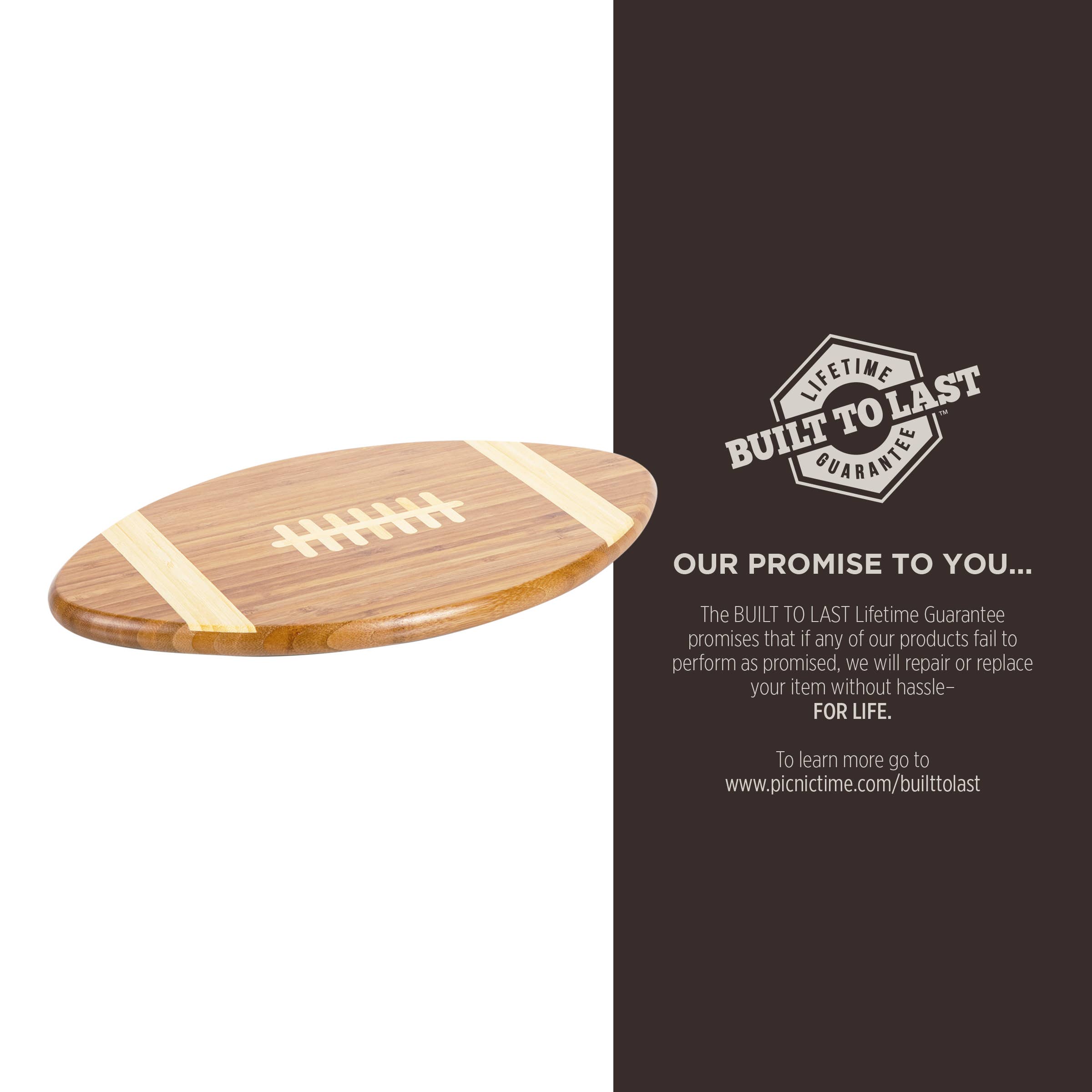 Bamboo Touchdown! Football Cheese Board - Serving Platter for wholesale on Faire10