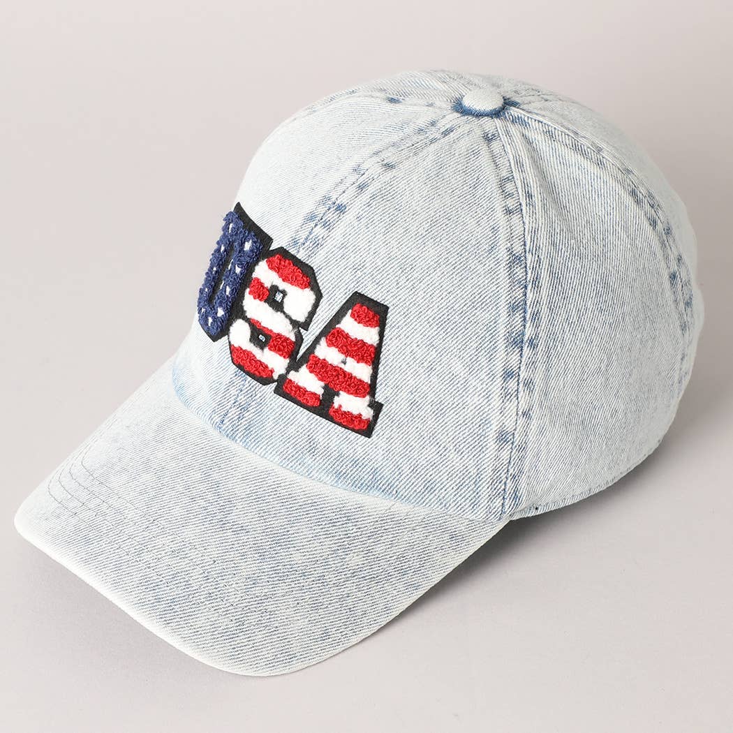 Fashion City - Wholesale Baseball Cap - Unisex - US Themed USA Letter Chenille Patch Baseball Cap12
