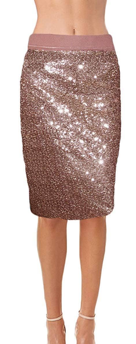 Ooh la la - Wholesale Skirt - Women's - Ooh La La Womens Fully Lined Sequin Pencil Skirt w Soft Stretch Waistband7