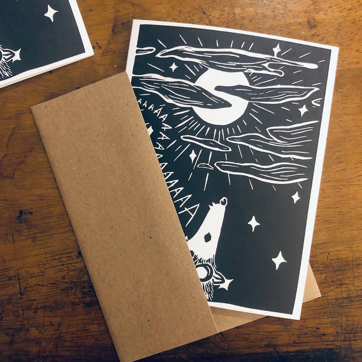 Critter Butts - Wholesale Everyday Greeting Card - Possum Screaming At The Moon - 100% Recycled Greeting Card