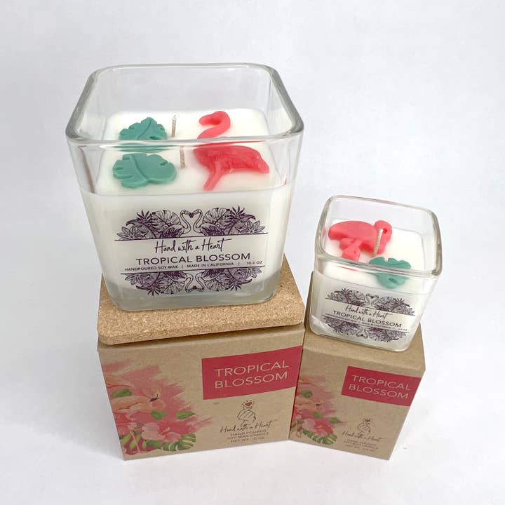 Tropical Blossom Soy Wax Candle for wholesale by Hand with a Heart