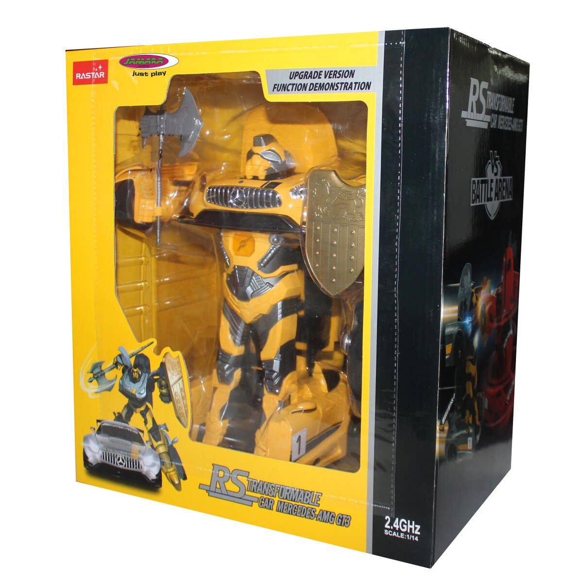 mhw24 – wholesale Toy car/truck – Child – Mercedes-AMG GT3 1:14 yellow 2.4GHz transformable1