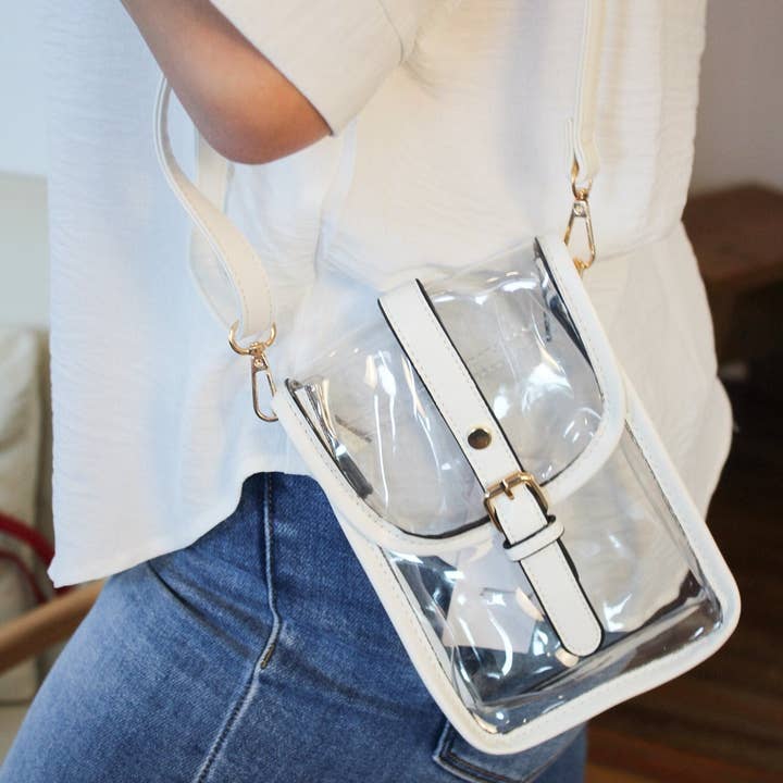 MiMi Wholesale - Wholesale Crossbody Bag - Women's - TG10608 Game Day Clear Buckle Strap Mini Crossbody Bag22