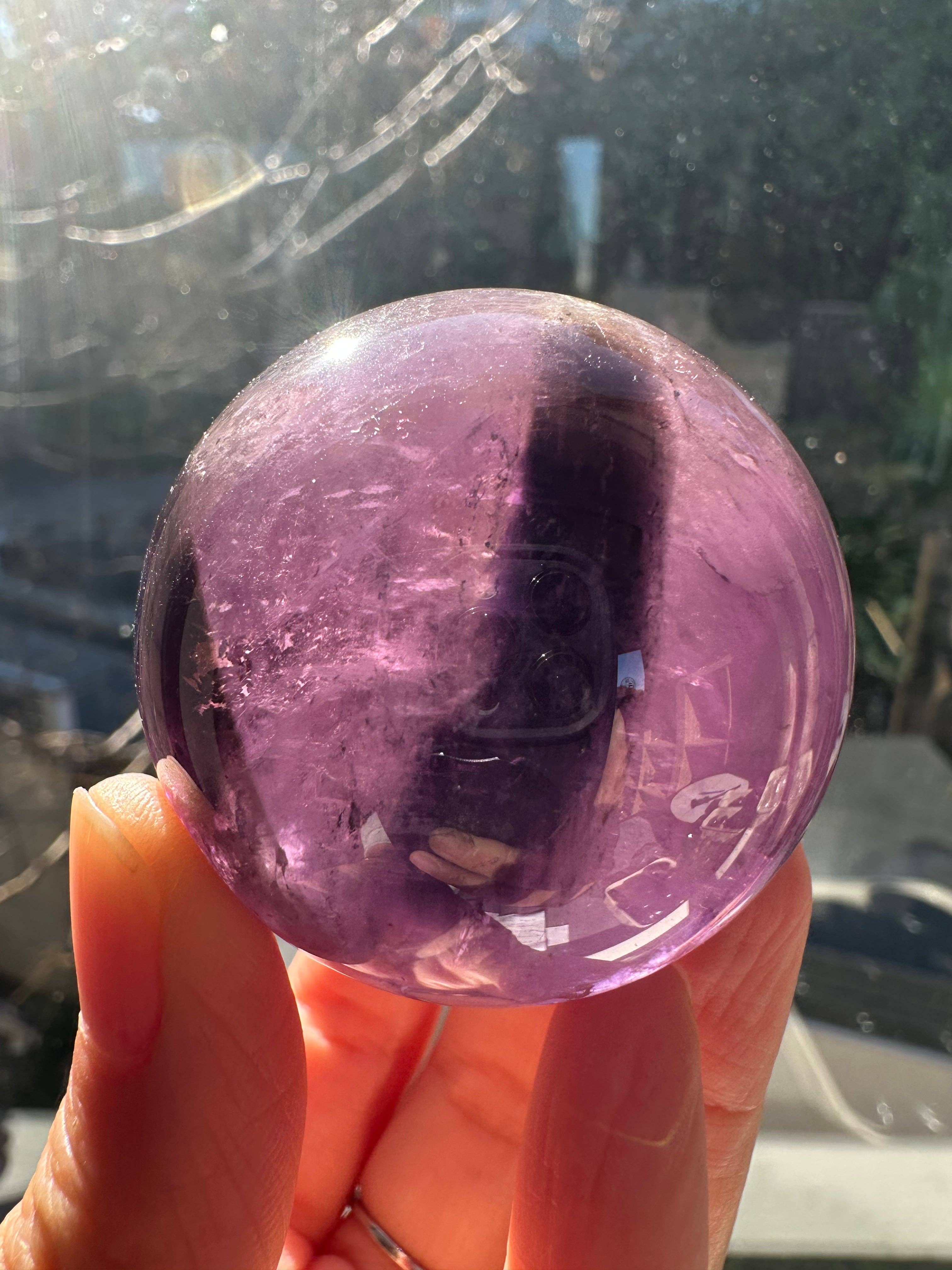 Moon Rituals - Wholesale Spiritual Stone/Crystal - Deep Purple Amethyst Sphere – Natural Healing Crystal for Calm, Clarity & Christmas Crystal Gift6