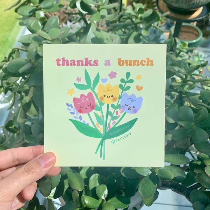 thanks a bunch tulip art print & postcard - 4.72x4.72 in for wholesale by cxnart