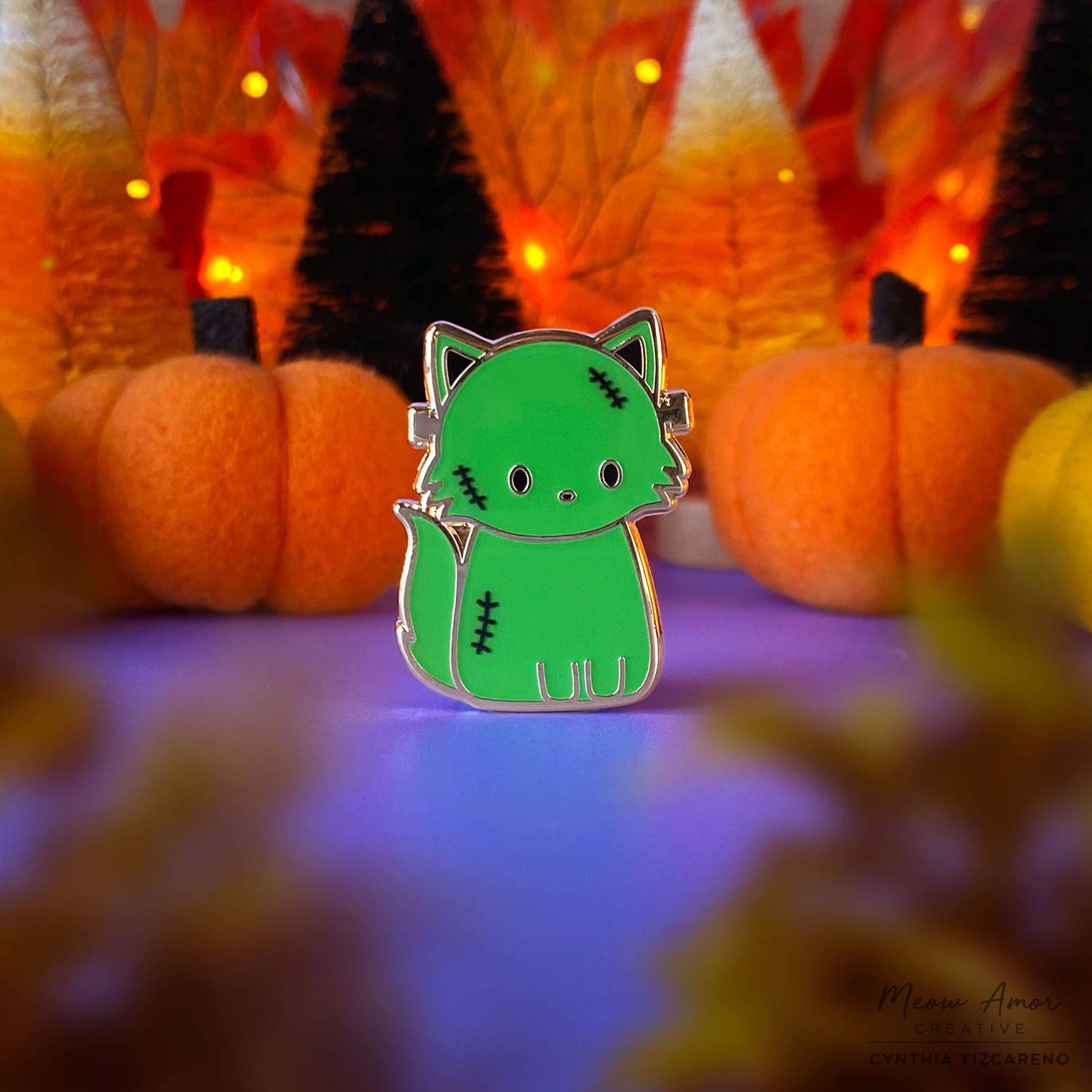 Meow Amor Creative - Wholesale Lapel Pin/Button - Frankenstein Kitty Enamel Pin2