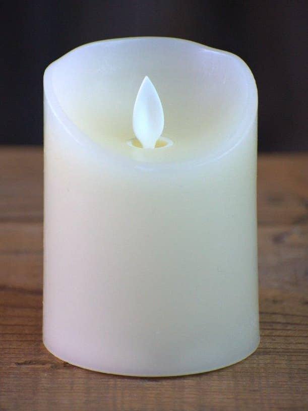 Cream Non Drip Moving Flame LED Candle 3in by 4in for wholesale by Wholesale Home Decor