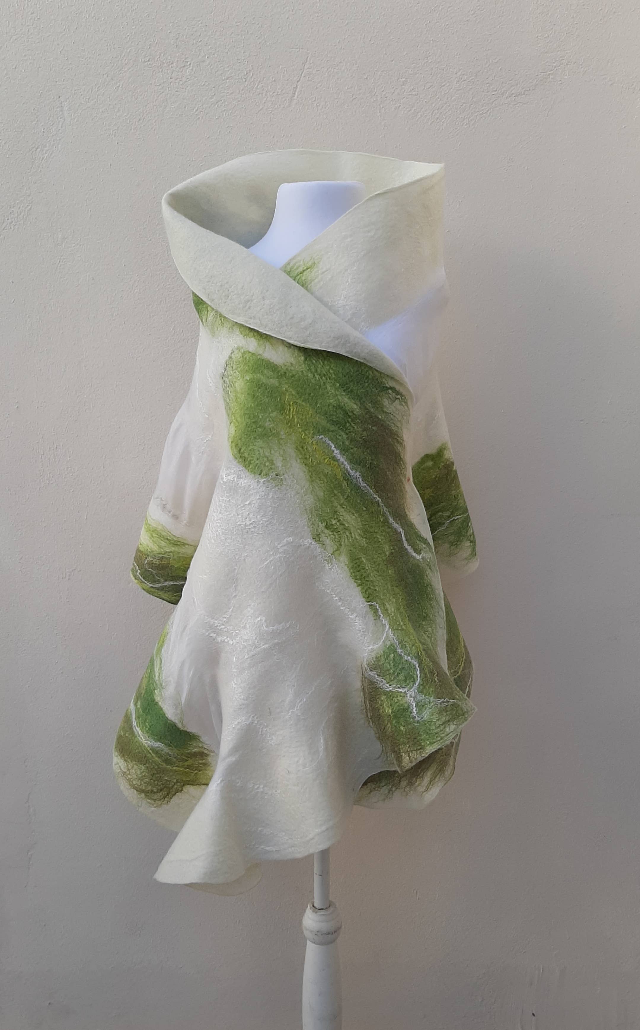 Makanuda - Vendita all'ingrosso Sciarpa - Donna - Sciarpa verde in seta naturale e lana merino