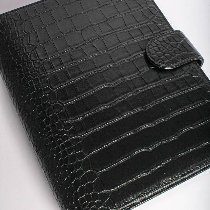 Outlined - Wholesale Planner - Croc Leather A5 Planner Cover - Noir3