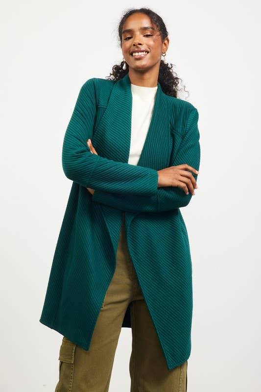 SKIES ARE BLUE - Wholesale Jacket - Women's - Open Front Quilted Knit Cardigan Style Jacket
4