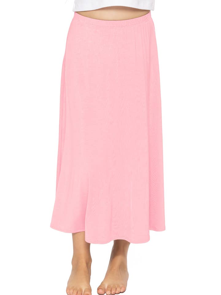 Ungdomspiges flydende A-linje nederdel ankel længde for engroshandel hos Stretch Is Comfort