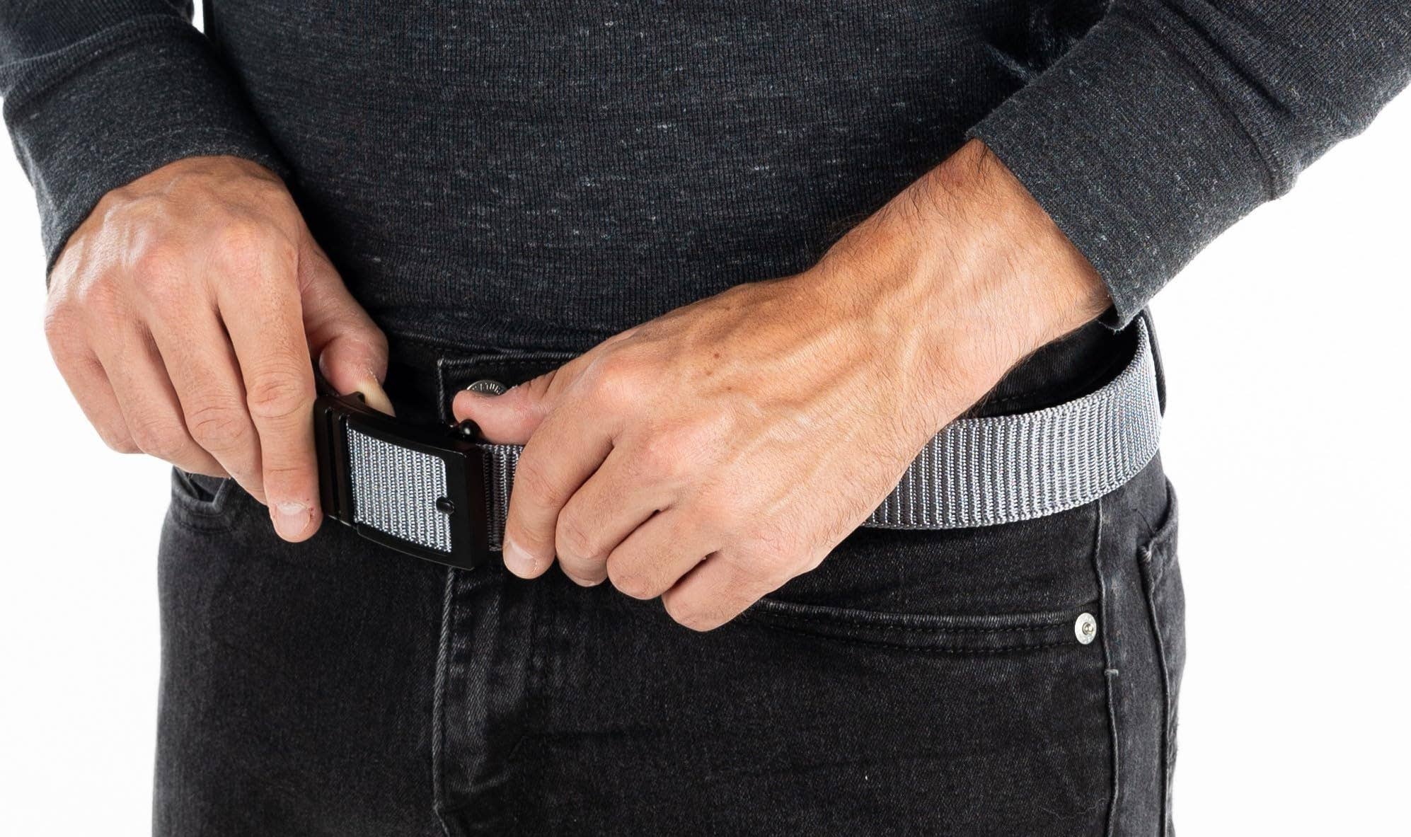 Funky Junque - Venta al por mayor Cinturón - Unisex - Cinturón de nylon con trinquete - Gris1