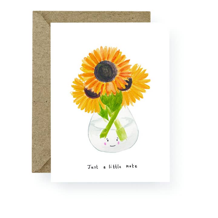 Western Sketch – wholesale Everyday greeting card – WS129 Just a little note Sunflower Greeting Card