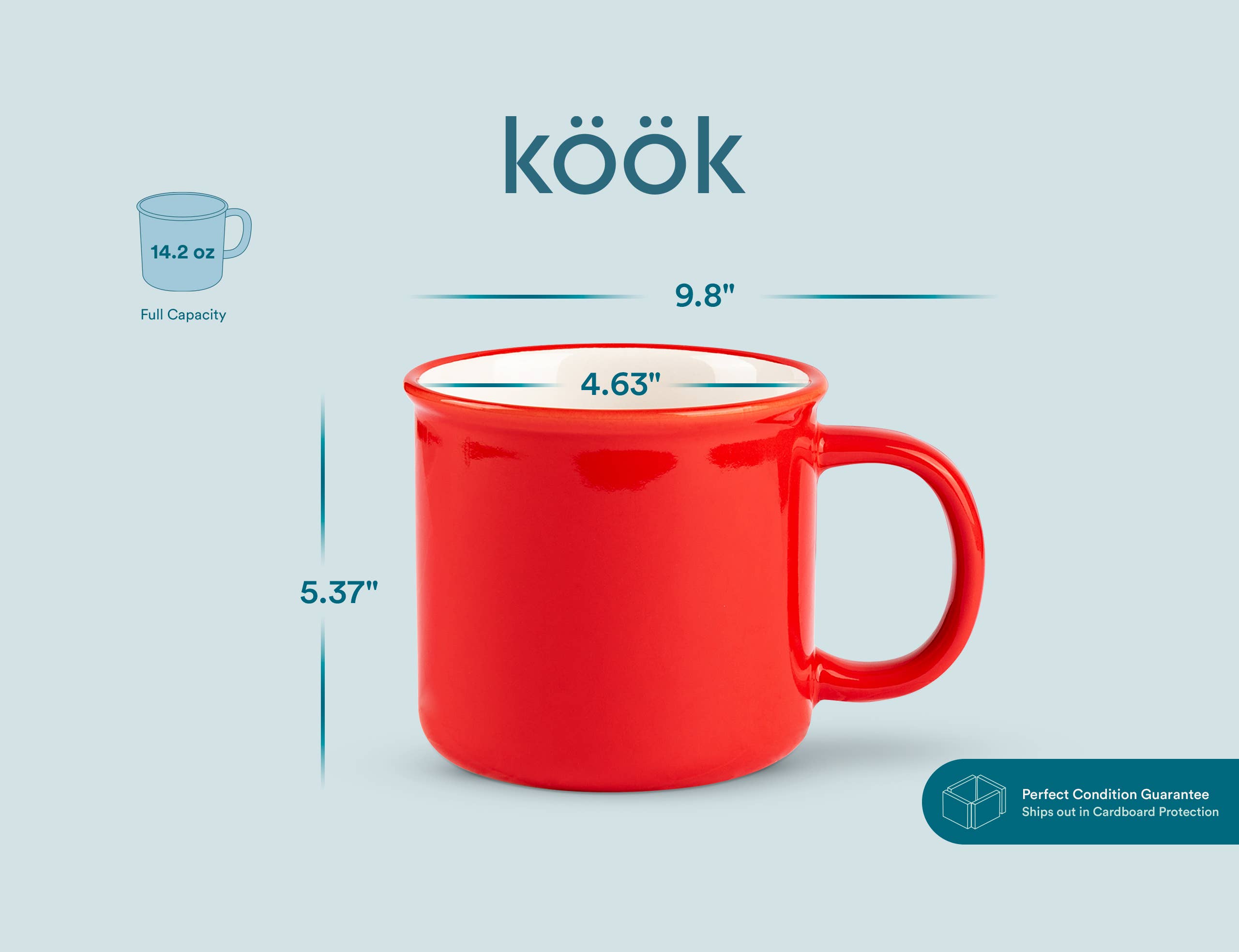 Kook - Wholesale Coffee Mug - Kook Ceramic Camper Mugs, 14 oz, Navy Blue, Set of 22