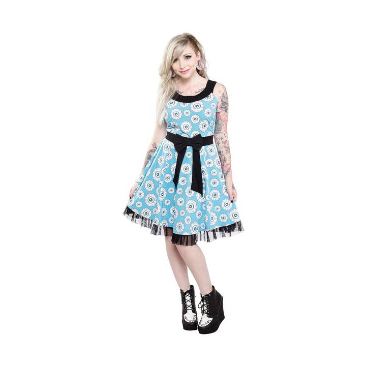 Robe Babydoll Œil de Chat Aigre en Tulle Horreur Gothique Halloween pour la vente par Square Deal Recordings & Supplies