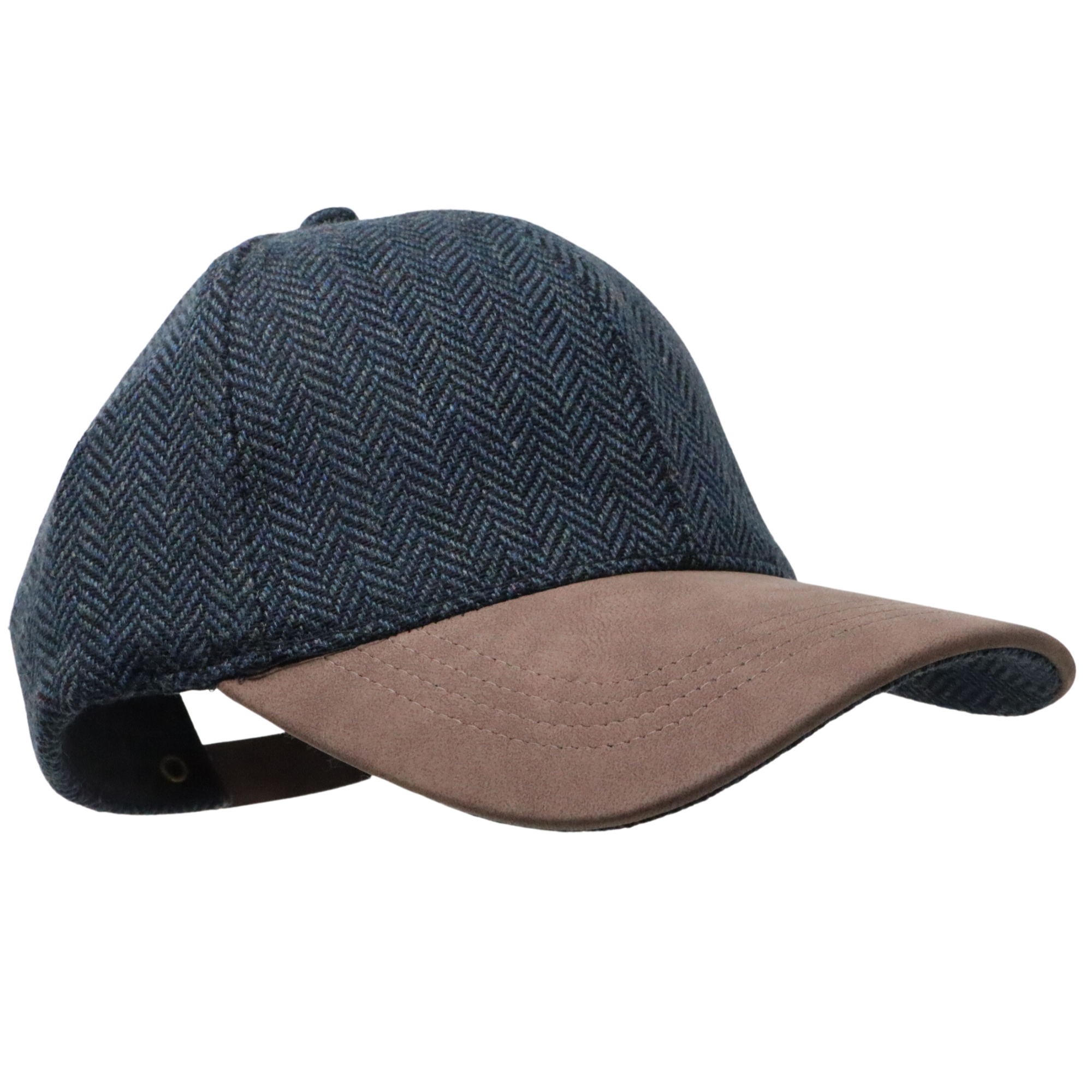 Alba Wholesale - Wholesale Baseball Cap - Women's - Herringbone Tweed Baseball Cap with Contrast Suede Peak.2