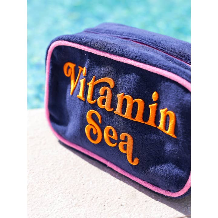 Shiraleah - Wholesale Pouch - Women's - CABANA "VITAMIN SEA" MEDIUM ZIP POUCH