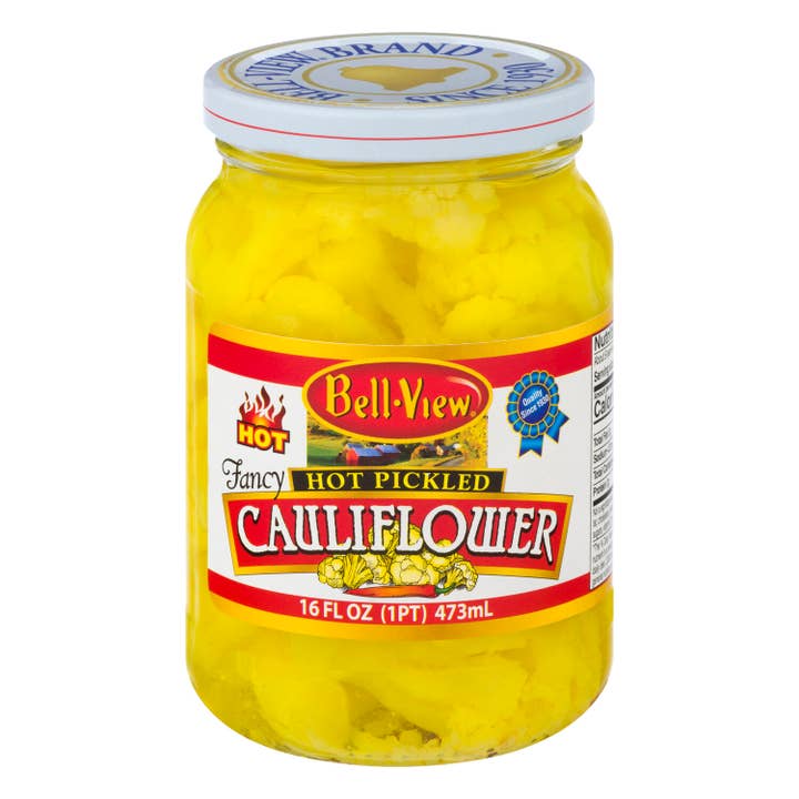 Hot Pickled Cauliflower 16oz. for wholesale by Bell-View Brand Foods